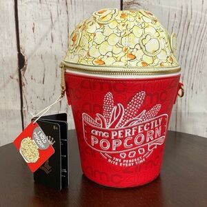 LOUNGEFLY X AMC exclusive & limited edition Red Popcorn Bucket Crossbody Bag NWT